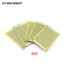 5 шт. 4x6 см 40x60 мм желтый Двухсторонний Прототип PCB универсальная печатная плата прототип для Arduino 2024 - купить недорого