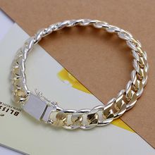 Guaranteed 100% silver Texture Bracelet,Mens Jewelry,H091 2024 - buy cheap