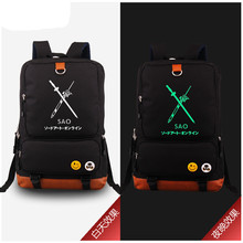 Sword Art Online SAO Luminous Backpack Shoulder Backpack Glow In Dark Travel Bag Gift 2024 - buy cheap