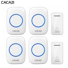 CACAZI Self-powered Wireless Doorbell Waterproof No battery US EU UK Plug 2 Button 4 Receiver Led light Home Cordless DoorBell 2024 - buy cheap