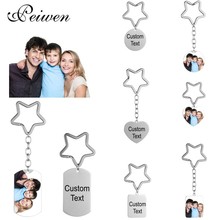 Personalized Custom KeyChain Stainless Steel Custom Photo Engrave Name Star Shape Round Heart Dog Tag Key Ring Charm Pendant 2024 - buy cheap
