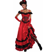 Vestido de verão spaghetti strap sexy vestidos vermelhos plus size espanhol flamenco dança vestido palco menina abertura grande pêndulo vestido 2024 - compre barato