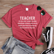 Onseme camiseta feminina casual de algodão, camiseta estampada com letra do professor, camiseta feminina solta, básica, camiseta para presente de dia dos professores 2024 - compre barato