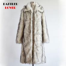 Abrigo de piel de zorro para hombre, chaqueta de pelo de imitación, cortavientos, Parka Punk, chaquetas cálidas de cuero, invierno, 2019 2024 - compra barato