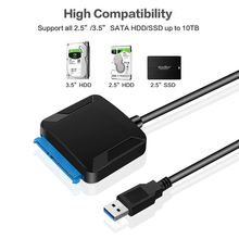 Kebidu-Cable adaptador de disco duro SATA, convertidor USB 3,0 a SATA de 2,5 "y 3,5", 22 Pines, para SSD, HDD 2024 - compra barato