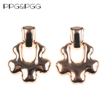 PPG&PGG Irregular Gold Silver Color Metal Maxi Pendant Earrings For Women New Bohemia Vintage Statement Dangle Earrings Jewelry 2024 - buy cheap