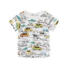 Children Summer Thin Clothing 2019 Korean Short-sleeved Sweatshirt Boys Printed Car Cartoon Tops Children's Cotton T-shirt 2024 - buy cheap