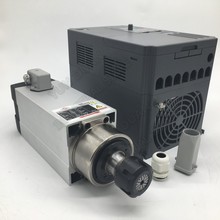 3PH 380V 2.2KW 3hp ER25 Spring collet 18000RPM 300Hz Square AC Spindle Motor Fan Air Cooled With 3KW VFD Inverter for CNC Router 2024 - buy cheap