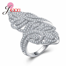 Women Fashion Luxurious Rings Jewelry Best Quality 925 Sterling Silver Micro Paved Cubic Zirconia Wedding Bague For Women 2024 - buy cheap