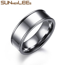SUNNERLEES anillos de titanio y acero inoxidable 7mm Color plateado pulido alto estilo Simple hombres joyería regalo R-043 2024 - compra barato