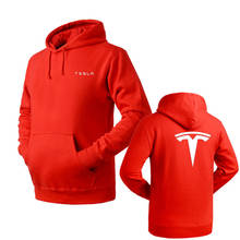 Брендовая одежда с логотипом Tesla, Модный пуловер с капюшоном, новые повседневные мужские Толстовки, Толстовки, пуловер толстовка с принтом из хлопка 2024 - купить недорого