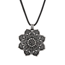 Charm Men Leather Necklace Tibetab OM Mandala Lotus Pendant Necklaces Women Geometry Amulet Vintage Religious Buddhism Jewelry 2024 - buy cheap