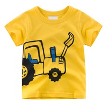 Roupa de manga curta estampa de desenhos animados para bebê menino, camiseta de algodão para crianças pequenas 2024 - compre barato