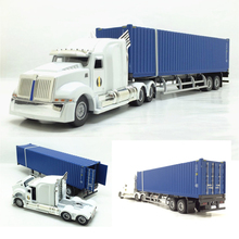 High simitation 1:50 American truck engineering container truck alloy model car for kids toys gifts free shipping 2024 - buy cheap