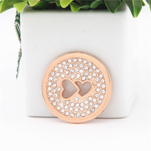 Vinnie design joias 33mm cristal de corações duplo, disco de moeda para quadro pingente de moeda 2024 - compre barato