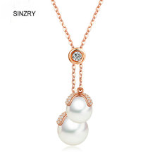 SINZRY-collar de circonia cúbica para mujer, joyería de lujo, elegante, con colgante de Gargantilla de perlas simulada, para regalo 2024 - compra barato