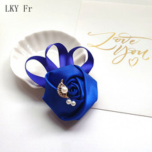 LKY Fr Boutonniere 3pcs Silk Rose Wedding Corsage Pins Groom Boutonniere Buttonhole Wedding Witness Corsage Marriage Accessories 2024 - buy cheap