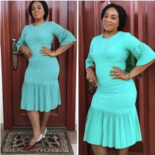 2019 new arrival spring and summer african women plus size ployester dress M-2XL 2024 - buy cheap