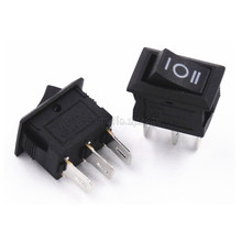 100PCS 3 Pin 3A 250V 10*15mm Black Button Rocker Switch ON OFF ON AC 10X15 Mini Rocker Power Switches 2024 - buy cheap