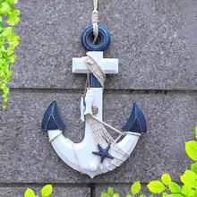 1PC 33CM European Sea World Household Wall Hanging Decoration Mediterranean Style 3D Wood Anchor Hanging Decoration MP 008 2024 - buy cheap