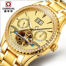 2016Carnival automatic mechanical watch diamond full steel sapphire waterproof luminous male luxury famous brand watches relogio 2024 - buy cheap