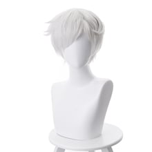 Норман косплей парик аниме Yakusoku no Neverland серебристый белый парик для косплея обещанный Neverland Норман Косплей 2024 - купить недорого