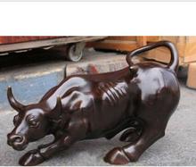 Бесплатная доставка wang67110244 +++ Большая бронзовая настенная статуя быка OX 11 дюймов L 2024 - купить недорого