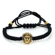 New Macrame Bracelets Men Gold Lion Head Braiding Bracelet Charm Men Jewelry with Good Price 2024 - buy cheap