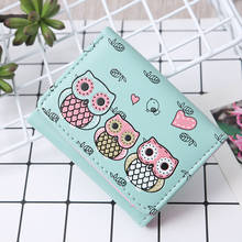 YOUYOU MOUSE Korean Cute Owl Women PU Leather Wallets Short Lady Clutch Money Purse Bag 3 Folds Card Holder Heart Deisgn Purse 2024 - buy cheap