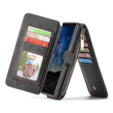 Retro PU Leather 2in1 Wallet Case for Samsung Galaxy Note 10 9 8 5 S9 S10 Plus Lite S8 S7 edge Cover black S10e S7edge S10+ S9+ 2024 - buy cheap