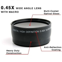 58MM 0.45x Wide Angle Lens + Macro Lens for Canon EOS 350D/ 400D/ 450D/ 500D/ 1000D/ 550D/ 600D/ 1100D Nikon Free Shipping 2024 - buy cheap