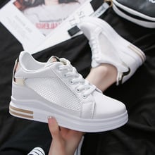 OLOMM new ladies summer breathable hollow wild Korean sports shoes casual thick bottom increased white shoes TD-169 2024 - buy cheap