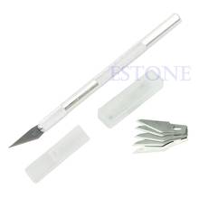 OOTDTY Steel Metal Handle Craft Knife + 5pcs Blades Scalpel Cutter Engraving Metal Tool 2024 - buy cheap