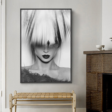 Abstract Black White Fashion Girl Wall Art Canvas Painting Forest Print Nordic poster Wall Pictures for Living Room Salon Decor 2024 - buy cheap