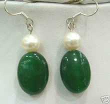 >  beautiful green stone pearl earings 2024 - buy cheap
