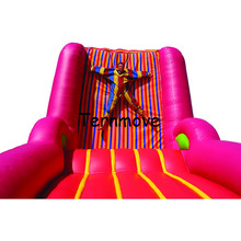 inflatable jumping sticky wall,commercial carnival party adults and kids Inflatable wall with suits for play games 2024 - buy cheap