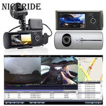 Двойная камера Автомобильный видеорегистратор X3000 R300 с GPS G-сенсором видеокамера широкий угол 2,7 дюймов камера видеорегистратор 2024 - купить недорого