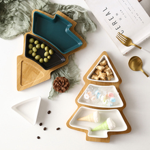 Nordic Ceramic Bamboo Christmas Tree Tray Fruit Snack Plate Platter Melon Seeds Dried Fruit Candy Dessert Dish Home Tableware 2024 - buy cheap