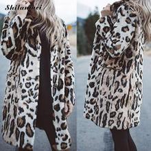 Fashion Faux Fur Coat Women Winter Thicken Leopard Jacket Mid-Long Warm Slim Casual Luipaard Fur Jackets Female Elegant Outwear 2024 - buy cheap