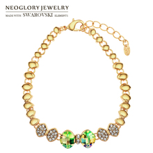 Neoglory-pulsera de diamantes de imitación con diseño de lazo brillante para mujer, brazalete de joyería de estilo austriaco y Auden, chapado en aleación 2024 - compra barato