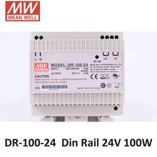 Подлинный MeanWell DR-100-12/24 AC DC 100 W 24 V 12 V Промышленный DIN Rail источник питания 24 V импульсный источник питания драйвер 12 V 15 V 100 W 2024 - купить недорого