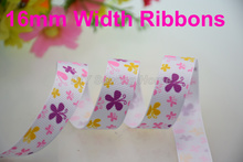 5/8 "16 мм) ширина, цветок печатные ленты Полиэстер Grosgrain ленты, DIY hairbow аксессуары, подарочная упаковка Бесплатная доставка #2870 2024 - купить недорого