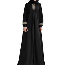 Женское длинное платье-кафтан, хлопковое платье большого размера с длинным рукавом и о-вырезом, на лето и осень 2024 - купить недорого