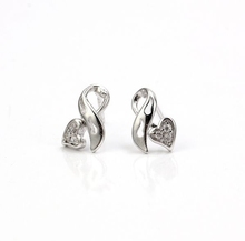 MxGxFam Korean Style Sweet Heart Stud Earrings Jewelry (11*7*11mm) to Charming Women for Free Shipping 2024 - buy cheap