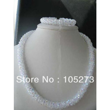Charming Quartz Faceted Round Crystal Beads Necklace Bracelet 18'' & 7.5'' 4mm Top Quality Wholesale New Free Shipping 2024 - buy cheap