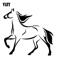 Yjzt adesivo decorativo de carro 16.3cm * 15.6cm cavalo estiloso vinil decalque corpo de carro preto/prateado 2024 - compre barato