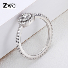 ZWC Fashion High-end Fine Crystal Inlay Vintage Ring for Women Men Party Wedding Romantic Personality Ring Jewelry Gift 2024 - buy cheap