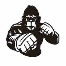 Boxing Wall Sticker Kick Boxer Play Glove Free Combat Posters Vinyl Striker Chimpanzee Wall Decals Decor Pugilism Car Decal 2024 - buy cheap