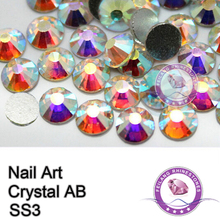 SS3 (1.3-1.5 мм) клей на Дизайн ногтей Crystal AB Ясно AB, не исправление Стразы для Дизайн ногтей 1440 шт./упак. плоской задней Стразы 2024 - купить недорого