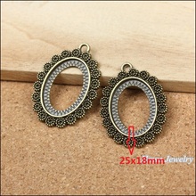 30pcs vintage oval  Cameo/Cabochon frame charm antique bronze  fit  for fashion earrings and maxi Necklaces & Pendants  39*29mm 2024 - buy cheap